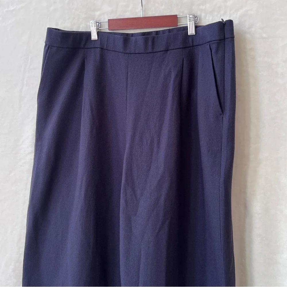 Eileen Fisher Women's Wide Leg Pants - Dark Blue - Picture 3 of 9